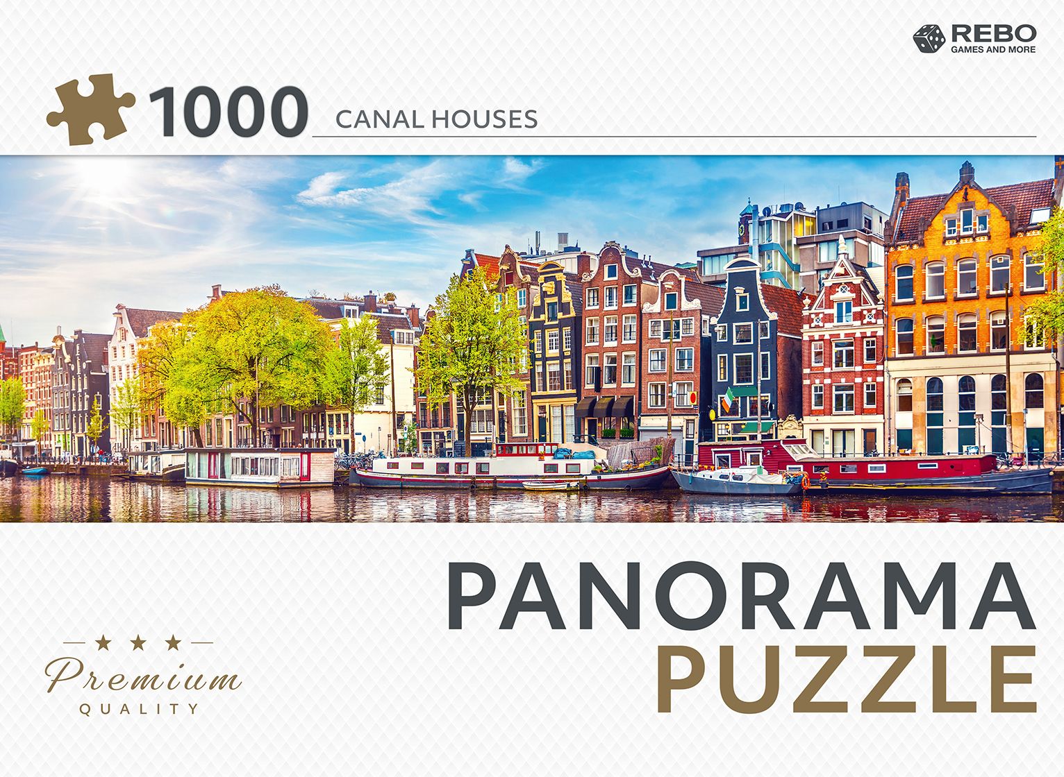 Rebo legpuzzel panorama 1000 stukjes - Canal houses