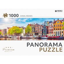 Rebo legpuzzel panorama 1000 stukjes - Canal houses